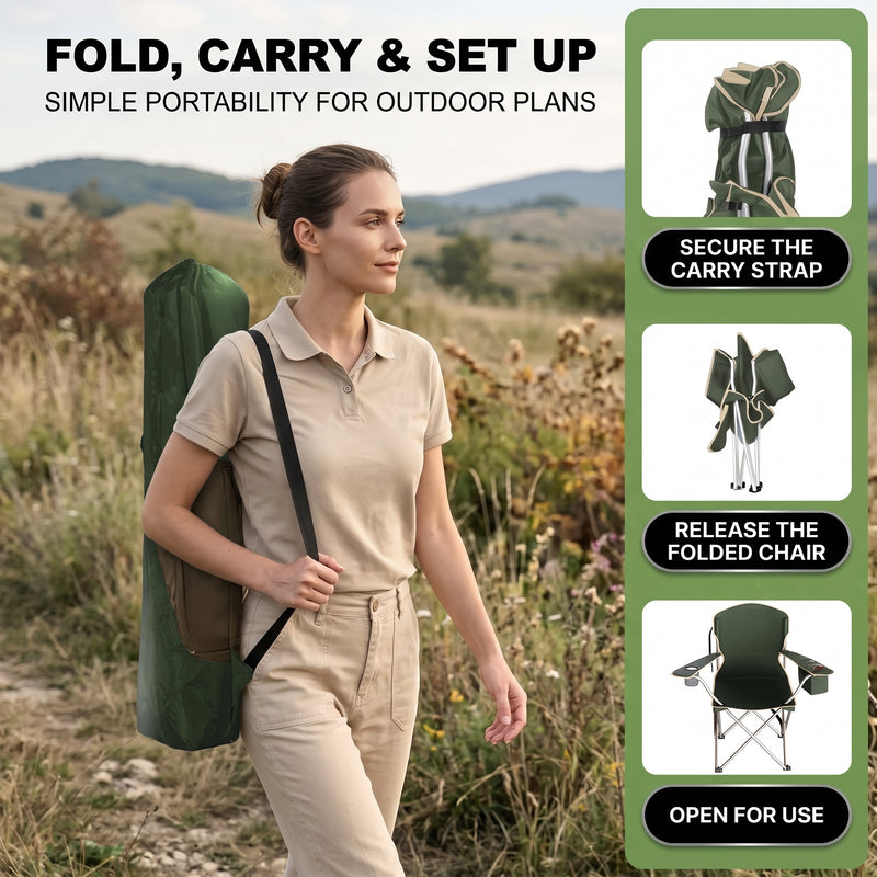 CAMPING CHAIRS – 2-PACK FOLDING CHAIRS WITH COOLER BAG - 8