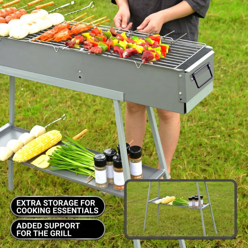 PORTABLE CHARCOAL HIBACHI GRILL – COMMERCIAL-QUALITY FOLDABLE BBQ GRILL FOR CAMPING, BACKYARD & OUTDOOR COOKING - 8