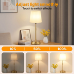 Cordless Rechargeable Table Lamp with Fabric Shade – Dimmable LED Desk Lamp - 8
