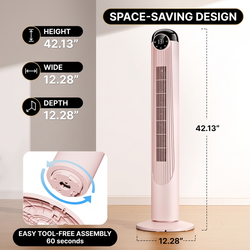 Tower Fan With Remote – 90° Oscillation, 36″ & 42″ - 8