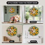 SUNFLOWER WREATH FOR FRONT DOOR – SUMMER FLORAL PORCH DÉCOR - 8