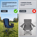 Heavy Duty Portable Folding Camping Chair with Cup Holder & Cooler Pocket - 8