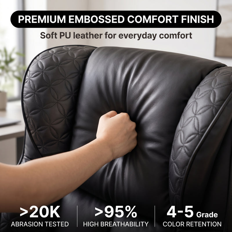 Big & Tall Office Chair with Footrest – Reclining Ergonomic Executive Chair, Wide Memory-Foam Seat, Adjustable Height - 8