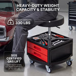 360° Swivel Pneumatic Mechanic Stool — 300–330 lbs Capacity, Padded Seat | Trufairs - 8