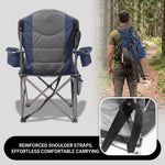 Oversized Portable Camping Chair with Lumbar Support & Cooler Bag - 8