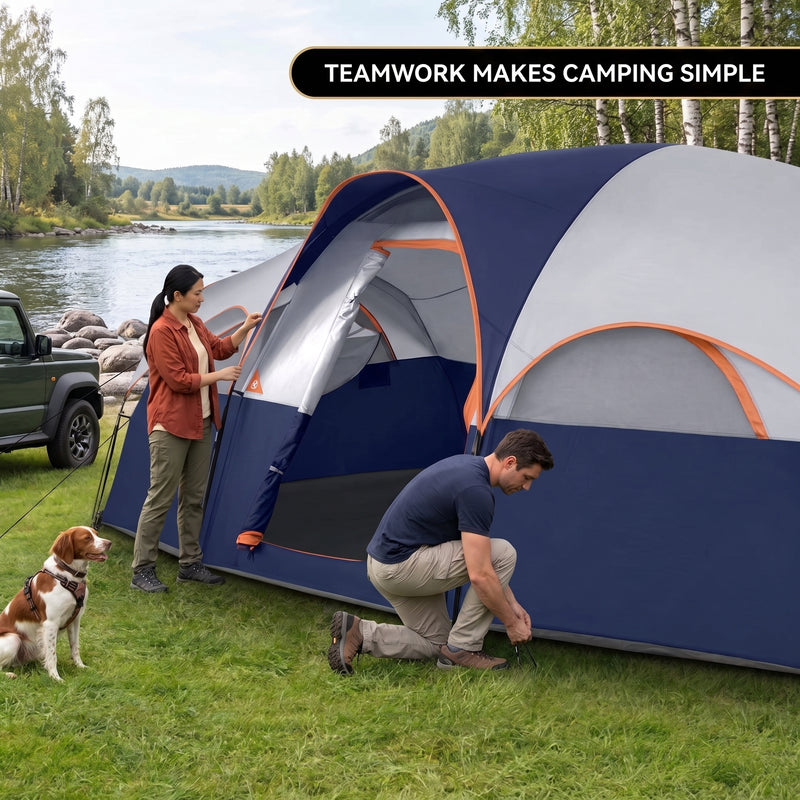 5–8 PERSON FAMILY DOME CAMPING TENT – WATERPROOF OUTDOOR TENT WITH RAINFLY & CARRY BAG - 8