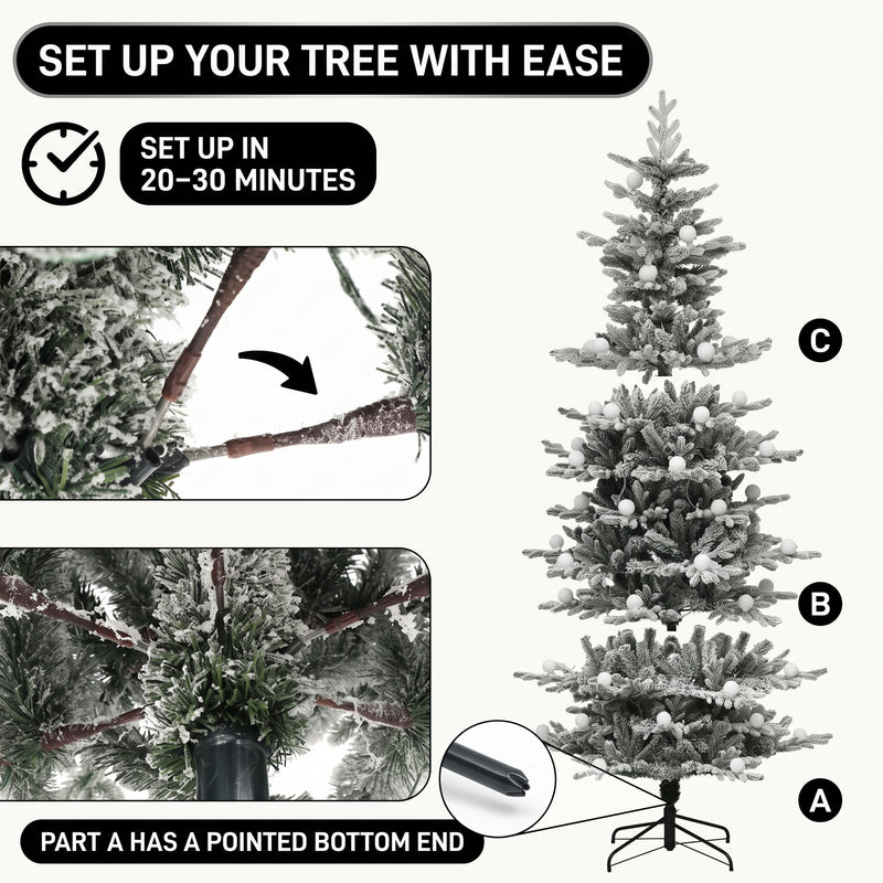 PRE LIT CHRISTMAS TREE – COLOR CHANGING LED LIGHTS WITH REMOTE CONTROL - 8