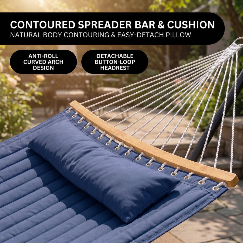 2-Person Hammock with Adjustable-Height Stand, Pillow & Carrying Bag - 8