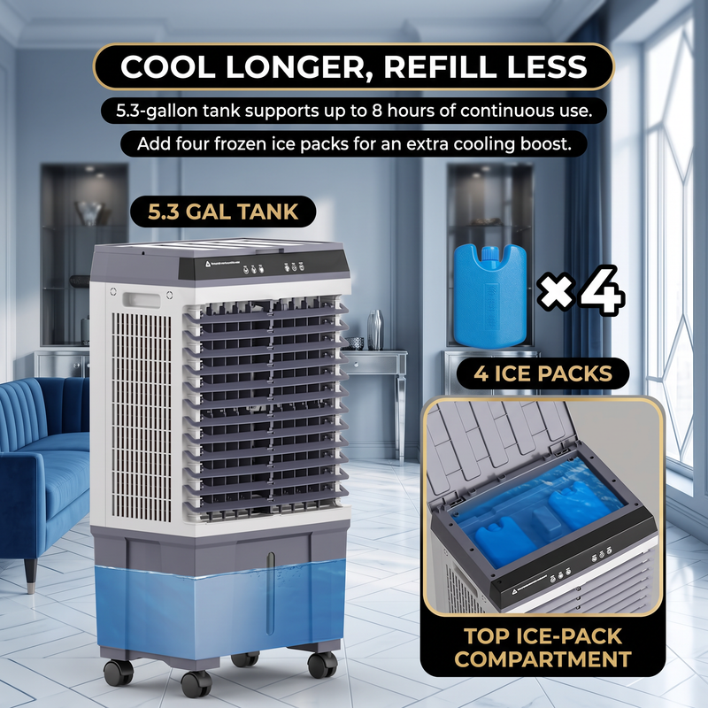 3-in-1 Evaporative Air Cooler Tower Fan with Remote Control - 8