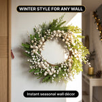 CHRISTMAS BERRY WREATH FOR FRONT DOOR – WINTER PINE HOLIDAY DÉCOR - 8