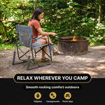 ROCKING CAMPING CHAIR – FOLD-FLAT CHAIR WITH CUP HOLDER - 8