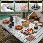 Lightweight Aluminum Folding Camping Table – Portable Roll-Up Outdoor Picnic Table with Carry Bag - 8