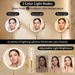 Double-Sided Magnifying Makeup Mirror – LED, Rechargeable, Height-Adjustable - 8