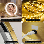 LED Vanity Mirror with Halo Lights – Dimmable, Touch Control, 360° Rotation - 8