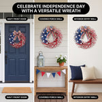 4TH OF JULY WREATH FOR FRONT DOOR – RED, WHITE & BLUE PATRIOTIC DÉCOR - 8