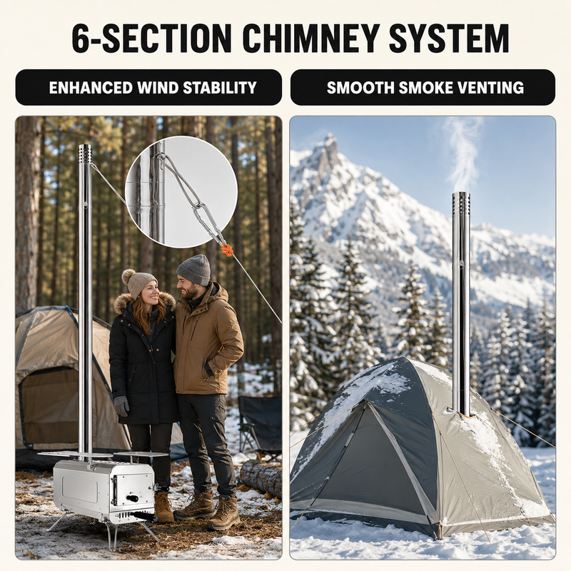 PORTABLE WOOD STOVE FOR CAMPING, TENT STOVE - 8