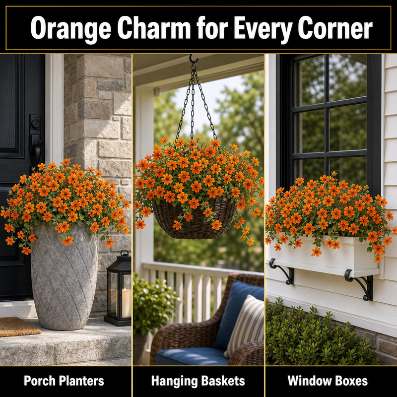 Artificial Fall Flowers for Outdoors – UV-Resistant, 12 Bundles - 8