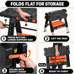 Portable Workbench & Folding Sawhorse – 2-in-1 Work Table - 8