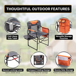 Camping Directors Chair, Heavy Duty,Oversized Portable Folding Chair with Side Table, Pocket for Beach, Fishing,Trip,Picnic,Lawn Blue - 8