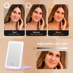 Portable LED Makeup Mirror – Rechargeable, Adjustable Brightness, Compact & Travel-Friendly - 8