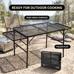 Foldable Camping Table Collapsible Picnic Aluminum Alloy Grill Stand - 8