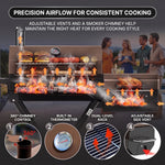 Portable Charcoal Grill with Smoking Function, Foldable Suitcase Design with Wheels, Multi-Tier Storage Rack & Waterproof Cover for Outdoor BBQ Parties - 8