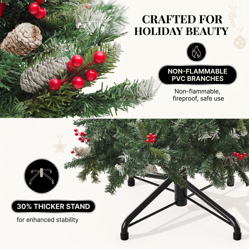 PRE LIT CHRISTMAS TREE – COLOR CHANGING LED LIGHTS WITH REMOTE CONTROL - 8