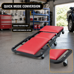 2-in-1 Convertible Z-Creeper Seat - Rolling Mechanic Creeper with Wheels, Under Dash Creeper & Garage Chair for Auto Repair, Low Profile Roller Seat - 8