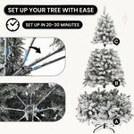 PRE LIT CHRISTMAS TREE – COLOR CHANGING LED LIGHTS WITH REMOTE CONTROL - 8