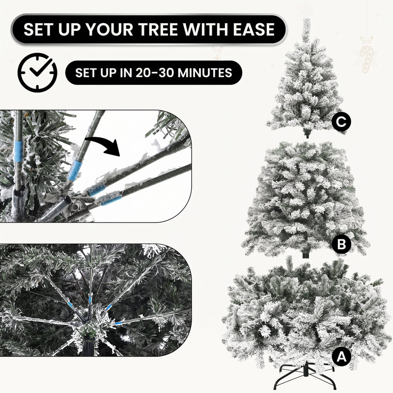 PRE LIT CHRISTMAS TREE – COLOR CHANGING LED LIGHTS WITH REMOTE CONTROL - 8
