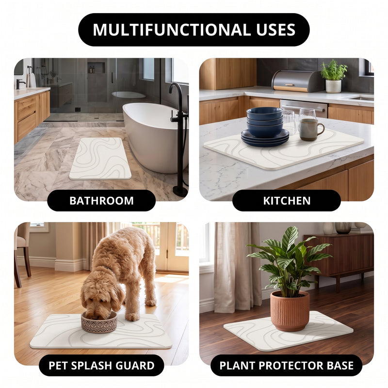 STONE BATH MAT – QUICK-DRY DIATOMACEOUS EARTH SHOWER MAT - 8