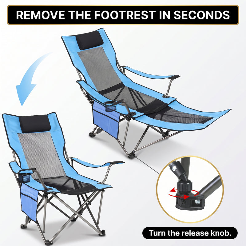 Premium Reclining Outdoor Camping Chair – Adjustable Comfort Seat - 8