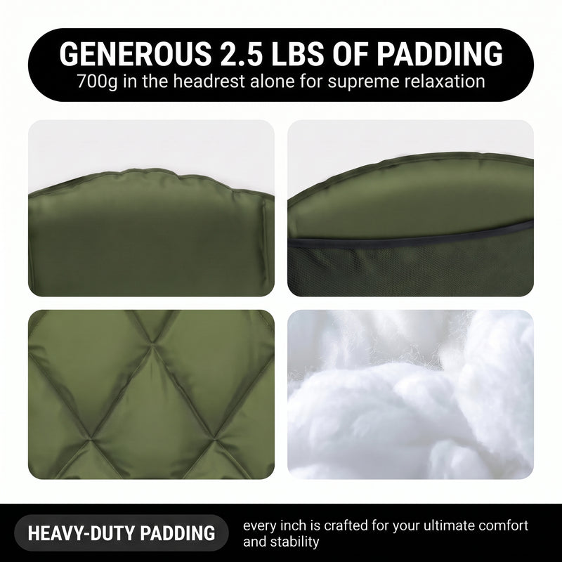 Oversized Camping Chairs 2 Pack – Extra-Large Folding Outdoor Chairs, Padded - 8