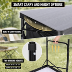 Camping Portable Cook Station/Kitchen Table, Folding Outdoor Cooking Table with Storage - 8