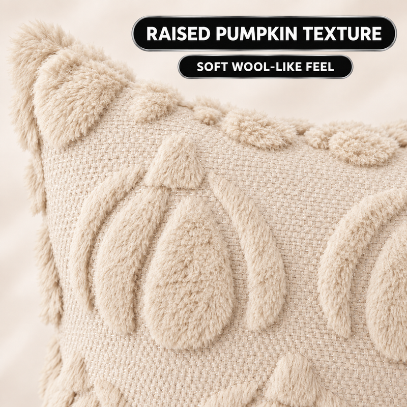 DECORATIVE PILLOW COVERS – 3D PUMPKIN SET OF 2 - 8