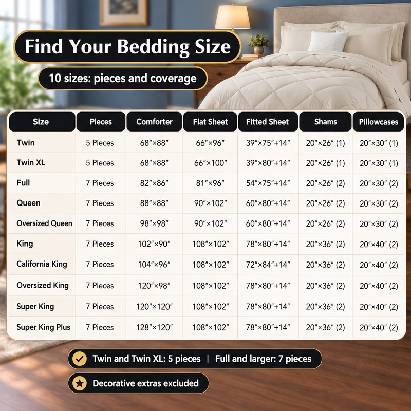 BEDDING SETS – 7-PIECE COMFORTER SET WITH SHEETS - 8