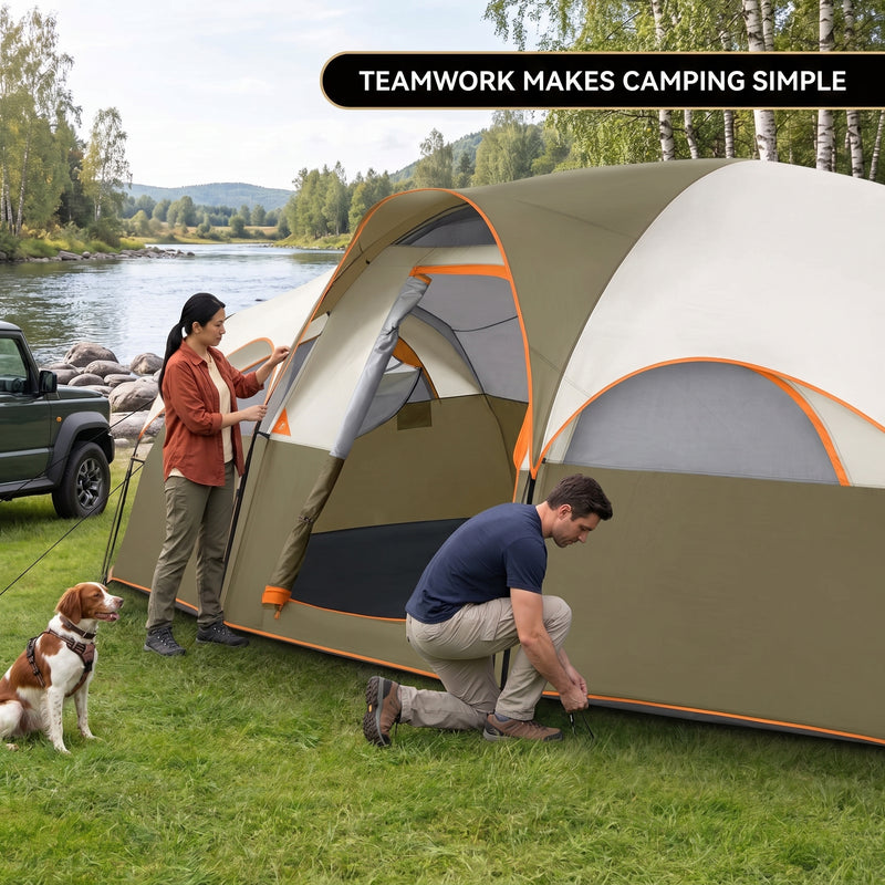 5–8 PERSON FAMILY DOME CAMPING TENT – WATERPROOF OUTDOOR TENT WITH RAINFLY & CARRY BAG - 8