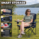 Heavy Duty Camping Chair with Cooler Storage – Single or Twin Pack - 8