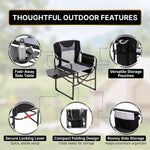 Camping Directors Chair, Heavy Duty,Oversized Portable Folding Chair with Side Table, Pocket for Beach, Fishing,Trip,Picnic,Lawn Blue - 8