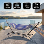 Double Hammock with Stand – Portable, Adjustable & 600lb Capacity for Indoor & Outdoor - 8