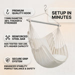 Premium Cotton Hanging Hammock Chair for Indoor & Outdoor Relaxation - 8