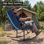 High Back Folding Rocking Camping Chair – Oversized Portable Outdoor Rocker with Cup Holder, Carry Bag & Heavy-Duty Steel Frame - 8