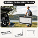 Folding Fish Cleaning Table with Sink & Sprayer Options - 8