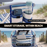 17" Big & Tall Oversized Beach Chairs 2-Pack – Heavy Duty Folding Outdoor Seating - 8