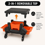 Mobile Mechanic Toolbox Seat with Drawers - Rolling Mechanic Stool with Sliding Tool Tray, Shop Stool with Wheels for Garage & Workshop, Auto Repair - 8