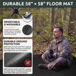 Hunting Blind with Floor Mat, 360 Degree See Through Ground Blind with Carrying Bag, 2/3/4 Person Pop Up Camouflage Tent Portable Concealed Shelter - 8