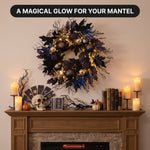 HALLOWEEN WREATH WITH LIGHTS FOR FRONT DOOR – PRE-LIT PUMPKIN, WITCH & GOTHIC PORCH DÉCOR - 8