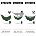 2-Person Camping Hammock with Mosquito Net & Rain Fly – Portable Outdoor Hammock Set (500lbs Capacity) - 8