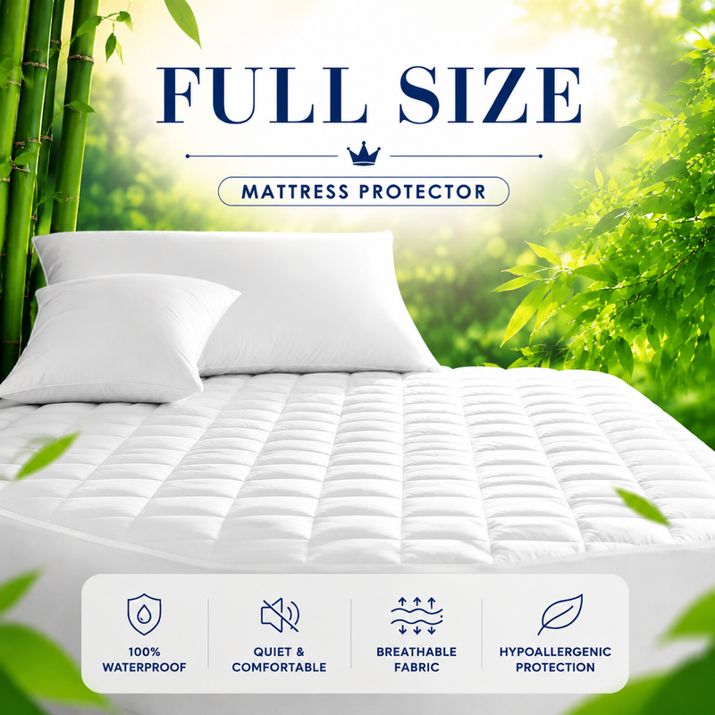 Waterproof Mattress & Pillow Protector – Breathable Quilted Mattress Cover with Deep Pocket - 8