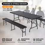 6 FT Folding Picnic Table with Benches - 8